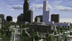 CityEngine Web Viewer displaying proposed building