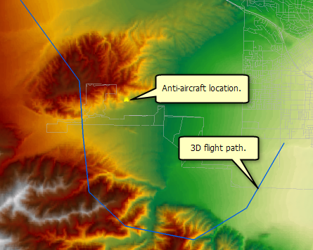 Analyzing Threats To 3d Flight Paths And Corridors Arcmap Documentation