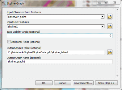 Skyline Graph geoprocessing dialog box