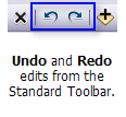 Undo and Redo commands on the Standard Toolbar
