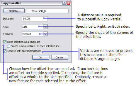 The Copy Parallel dialog box