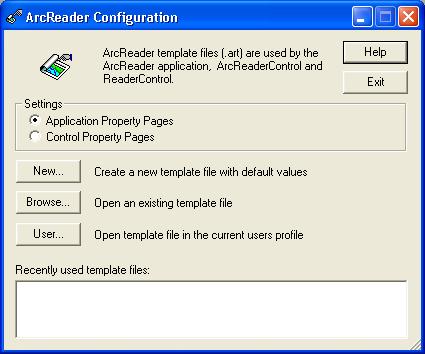 ArcReader Configuration dialog box