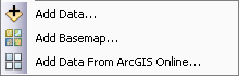 The Add Data drop-down options in ArcGlobe