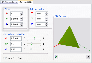 Offset the normalized origin of a 3D symbol using 3D placement properties