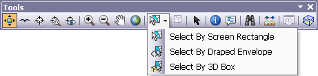 Select Features drop-down menu in ArcScene