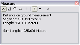 The Scene Measure Tool dialog box in 3D