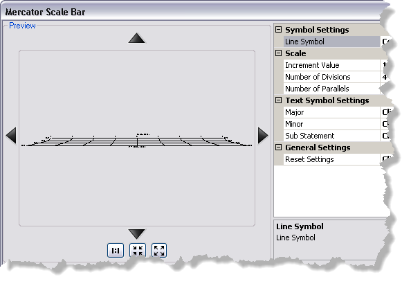 Mercator Scale Bar dialog box with default settings