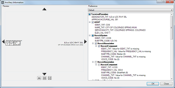 Ancillary Information dialog box