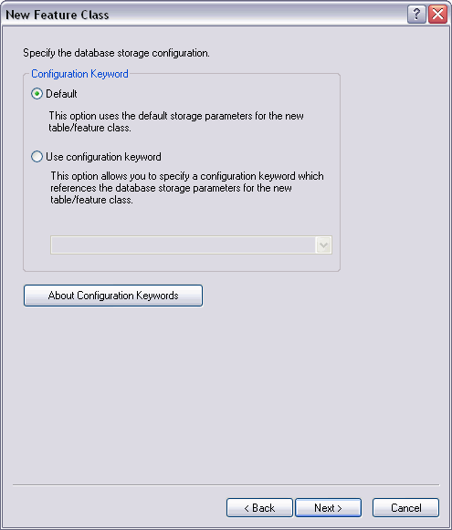 Configuration Keyword area