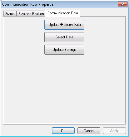 Communication Row Properties dialog box