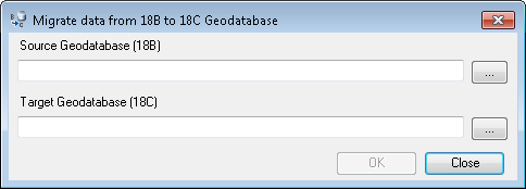 Migrate data from 18B to 18C Geodatabase window