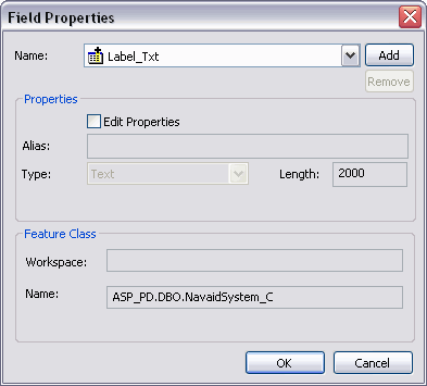 Field Properties dialog box