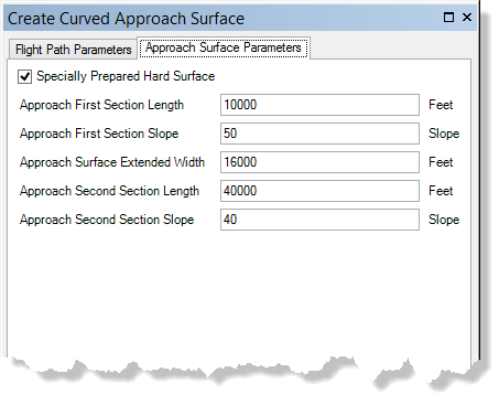Approach Surface Parameters tab