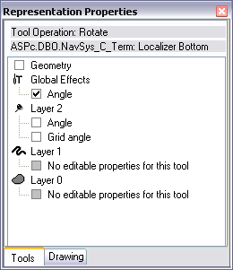 Rotate operation in the Representation Properties dialog box