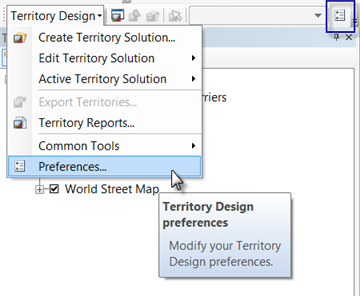 Preferences dropdown option and toolbar icon.