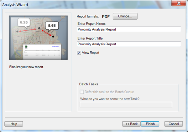 Select report format