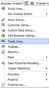 Business Analyst drop-down menu