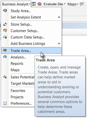 Business Analyst drop-down menu