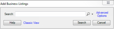 Add Business Listing search