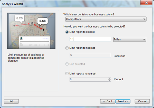 Limit to a specified distance