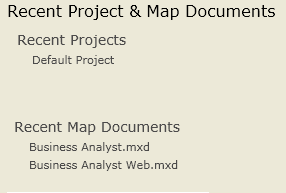 Recent Project & Map Documents