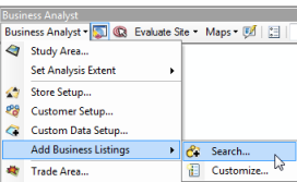 Add Business Listings menu