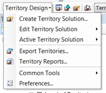 Territory Design toolbar