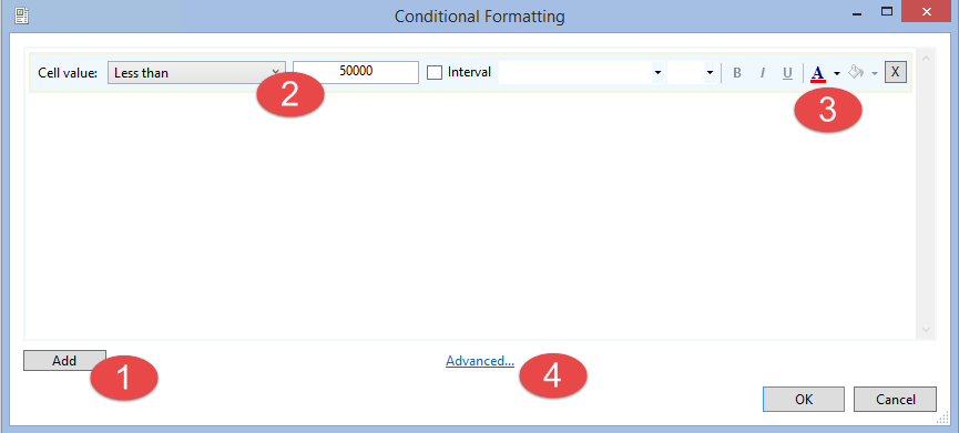 Conditional Formatting window