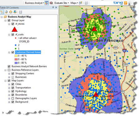 Exercise 3: Creating a trade area and a demographic report—ArcMap ...