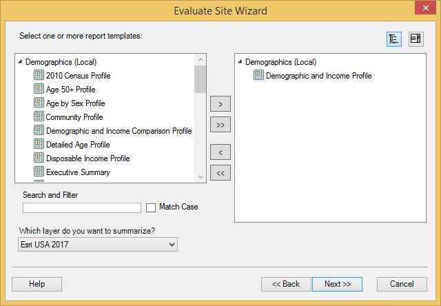 Evaluate Site Wizard