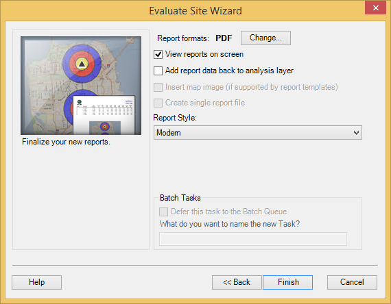 Evaluate Site Wizard