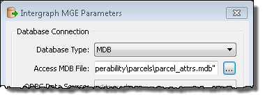 Intergraph MGE Parameters
