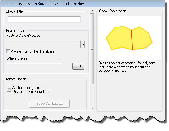 Unnecessary Polygon Boundaries Check Properties dialog box