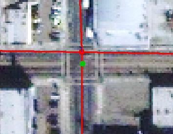 Digitized points on the data and the reference layer