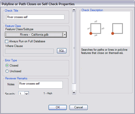 Polyline or Path Closes on Self Check Properties dialog box