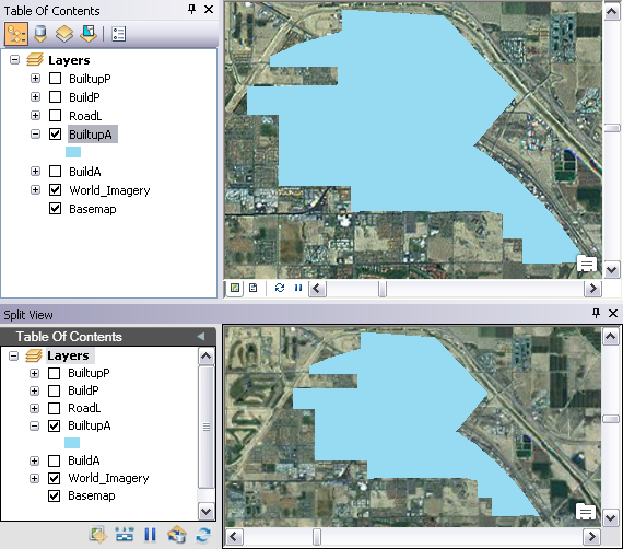 Example of changes updating in the Split View window