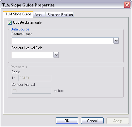 TLM Slope Guide Properties dialog box