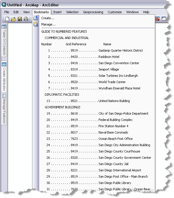 Examples of ICM bookmarks