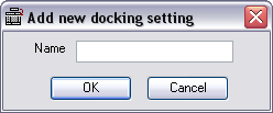 Add new docking setting dialog box