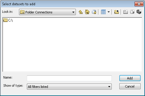Select datasets to add dialog box