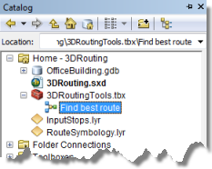 Opening the Find best route model