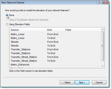 Disabling elevation fields