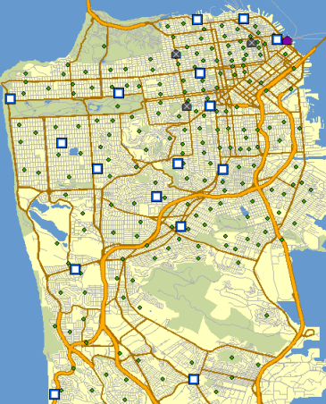 Map of the newly loaded facilities