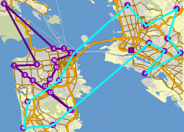 Overview map of routes