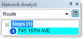 Stop 1 in the Network Analyst window.