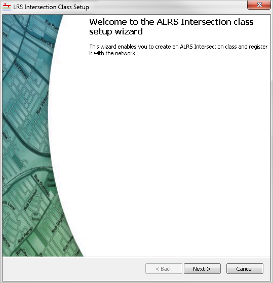 LRS Intersection Class Setup wizard