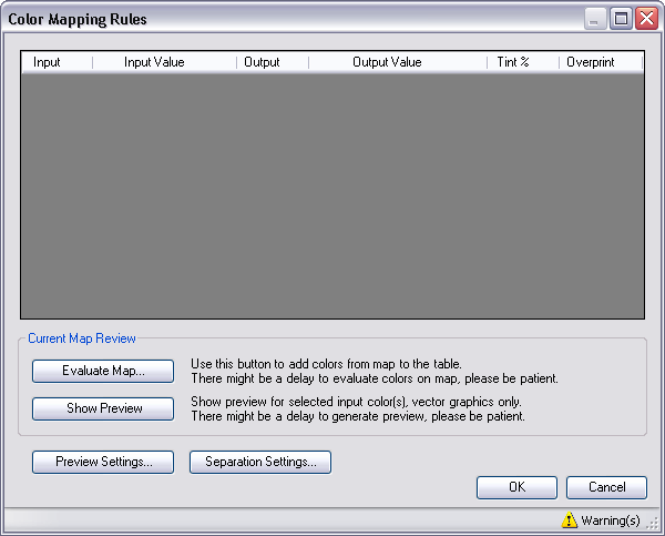 Color Mapping Rules dialog box