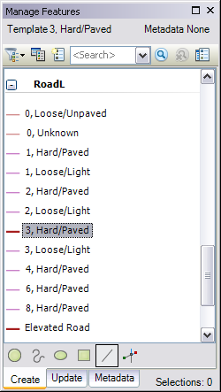 The Create tab with the 3, Hard/Paved template selected