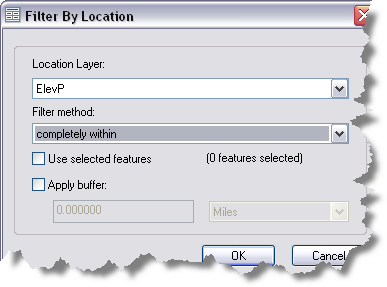Filter By Location dialog box