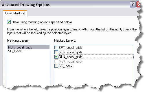 Advanced Drawing Options dialog box